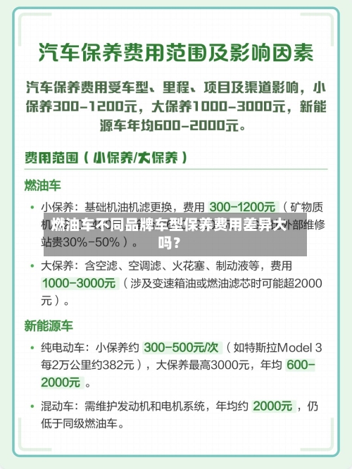 燃油车不同品牌车型保养费用差异大吗?-第2张图片