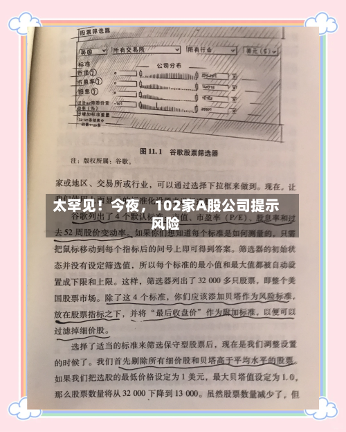 太罕见！今夜	，102家A股公司提示风险-第3张图片