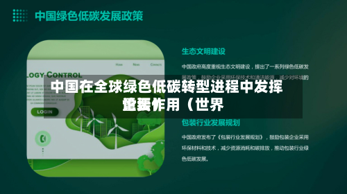 中国在全球绿色低碳转型进程中发挥重要作用（世界论坛）