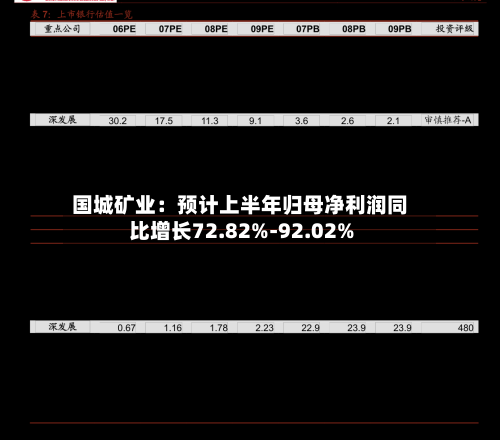 国城矿业:预计上半年归母净利润同比增长72.82%-92.02%-第2张图片