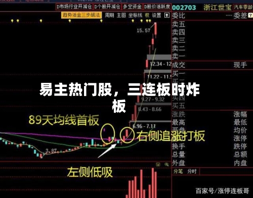 易主热门股，三连板时炸板