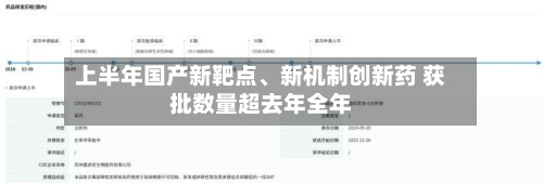 上半年国产新靶点	、新机制创新药 获批数量超去年全年-第2张图片