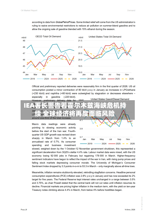 IEA署长警告若霍尔木兹海峡危机持续 全球经济将再度面临风险