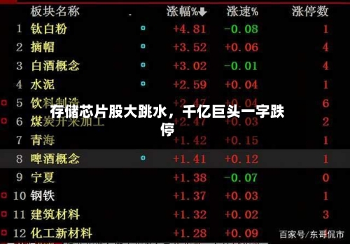 存储芯片股大跳水，千亿巨头一字跌停-第2张图片