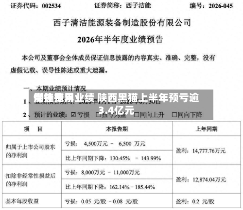 煤焦费用
倒挂拖累业绩 陕西黑猫上半年预亏逾3.4亿元