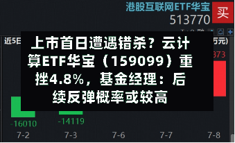 上市首日遭遇错杀?云计算ETF华宝(159099)重挫4.8%,基金经理:后续反弹概率或较高