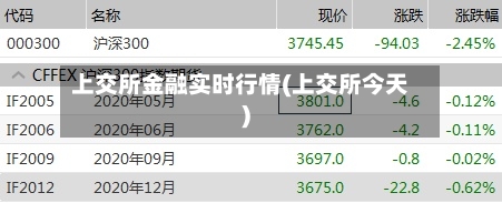 上交所金融实时行情(上交所今天)