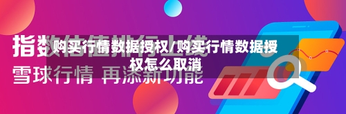 购买行情数据授权/购买行情数据授权怎么取消