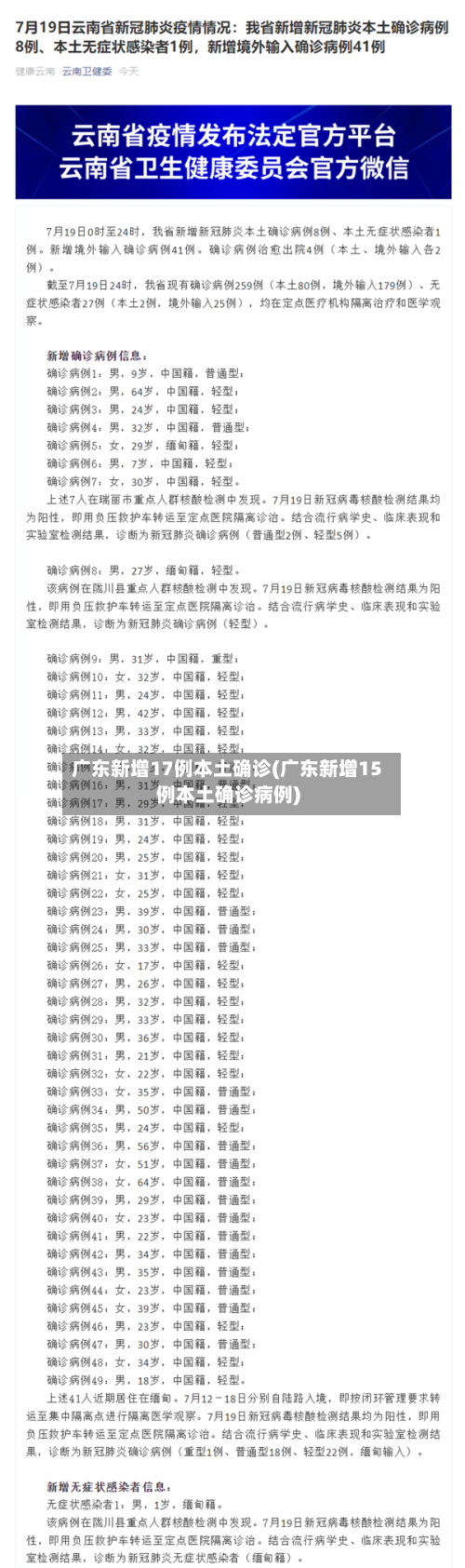 广东新增17例本土确诊(广东新增15例本土确诊病例)