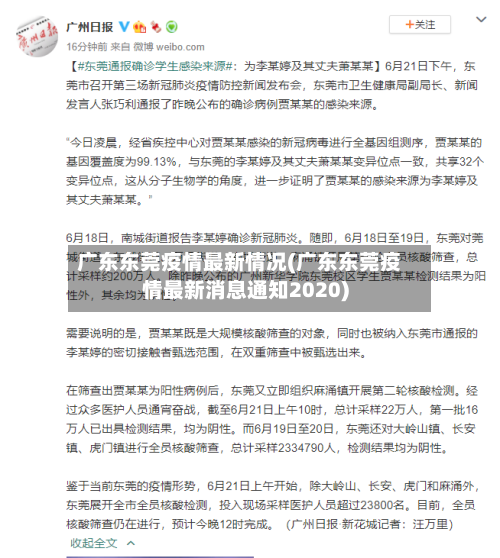 广东东莞疫情最新情况(广东东莞疫情最新消息通知2020)-第3张图片