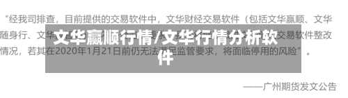 文华赢顺行情/文华行情分析软件-第2张图片