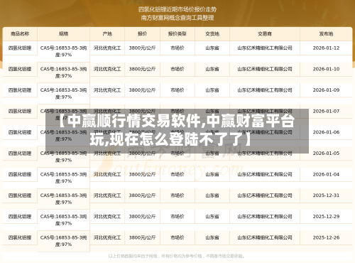 【中赢顺行情交易软件,中赢财富平台玩,现在怎么登陆不了了】-第2张图片