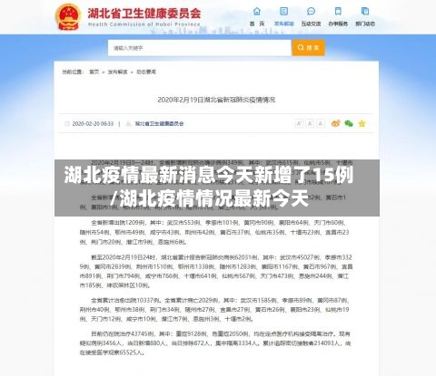湖北疫情最新消息今天新增了15例/湖北疫情情况最新今天-第2张图片